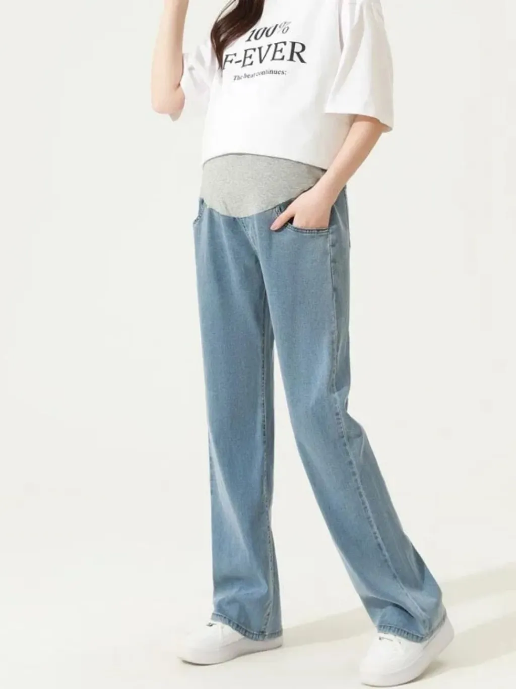 Blue Straight-Leg Maternity Jeans — quality denim, made to last
