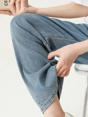 Blue Straight-Leg Maternity Jeans — view 5