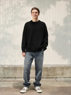 Blue Worn-Effect Skater Jeans — view 1