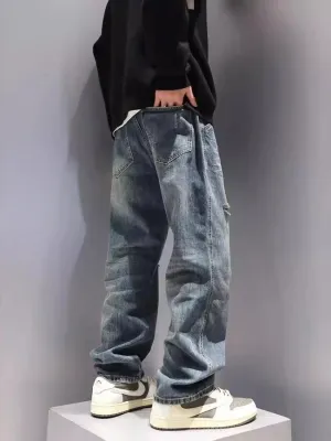 Blue Worn-Effect Skater Jeans — view 2