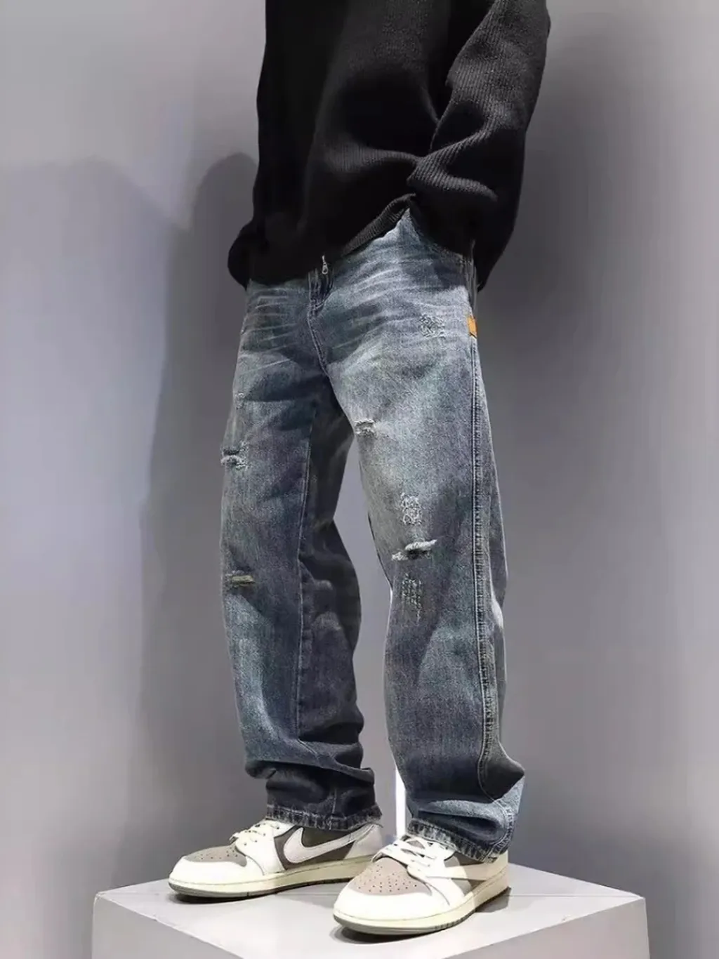 Blue Worn-Effect Skater Jeans — quality denim, made to last