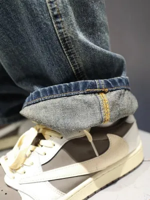 Blue Worn-Effect Skater Jeans — view 4