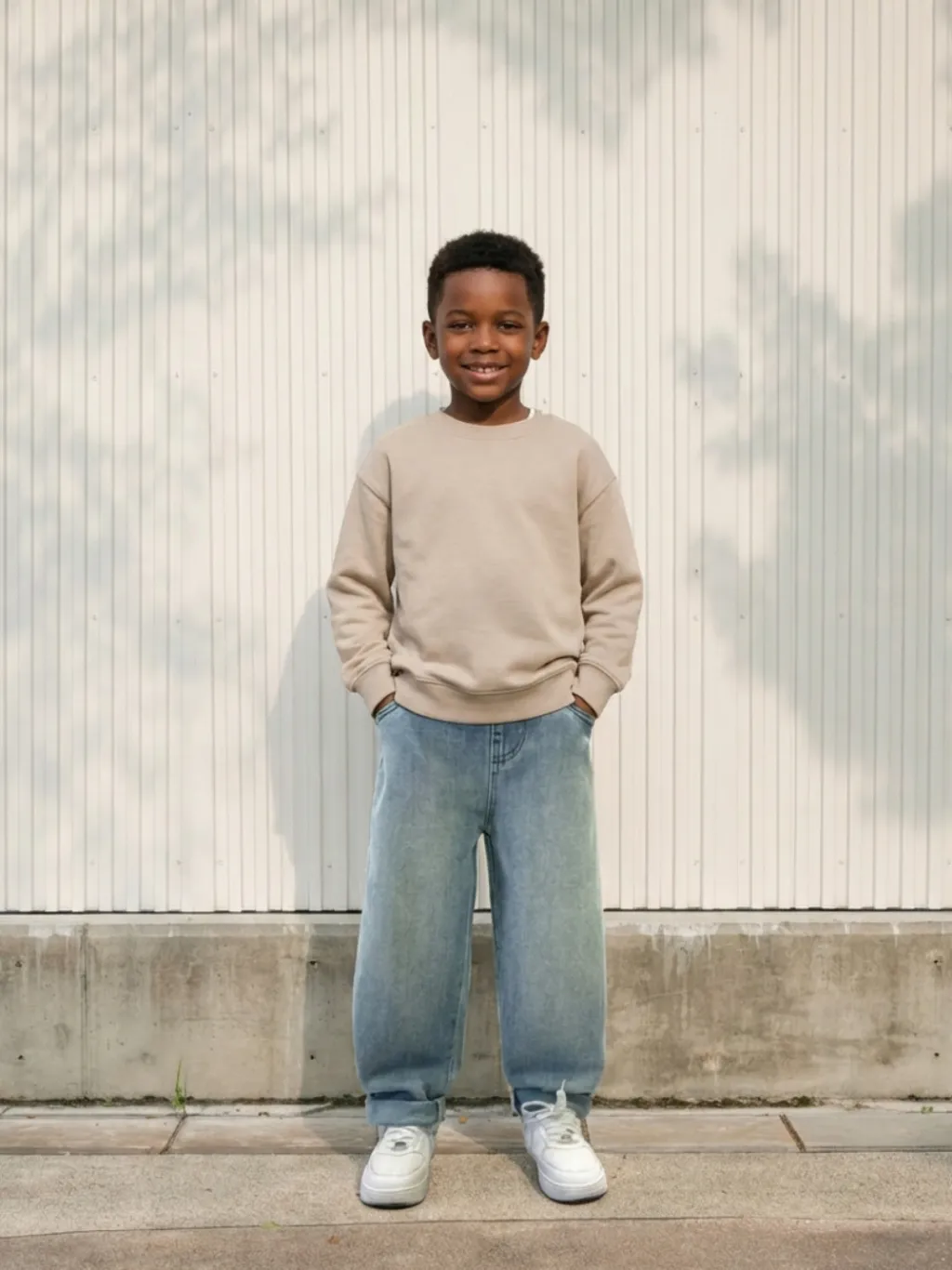 Boys' Blue Baggy Jeans with Embroidered Character