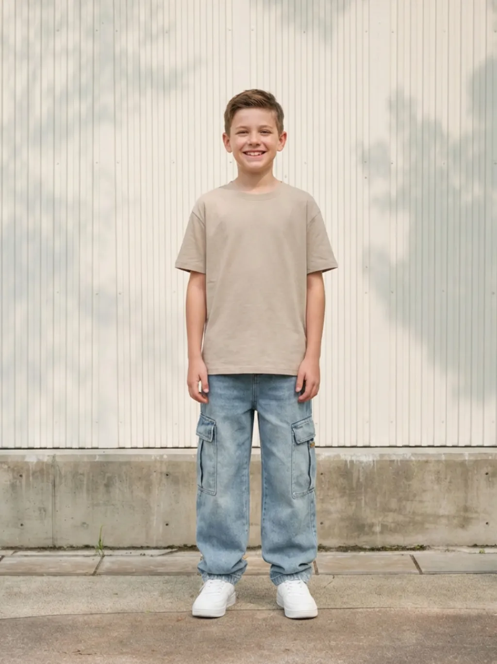 Boys' Light Blue Baggy Jeans with Cargo Pockets