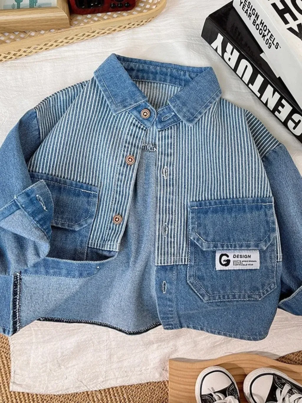 Boys' Striped Denim Overshirt Jacket — a pair designed to be worn everywhere