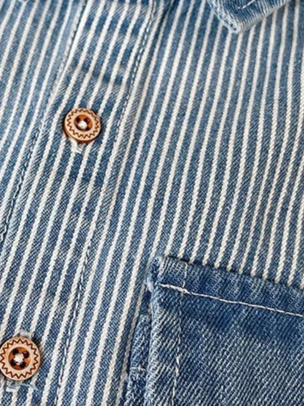 Boys' Striped Denim Overshirt Jacket — quality denim, made to last