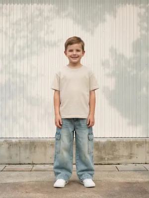 Boys' Baggy Jeans with Vintage Washed Effect — view 1