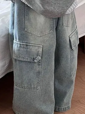 Boys' Baggy Jeans with Vintage Washed Effect — view 5
