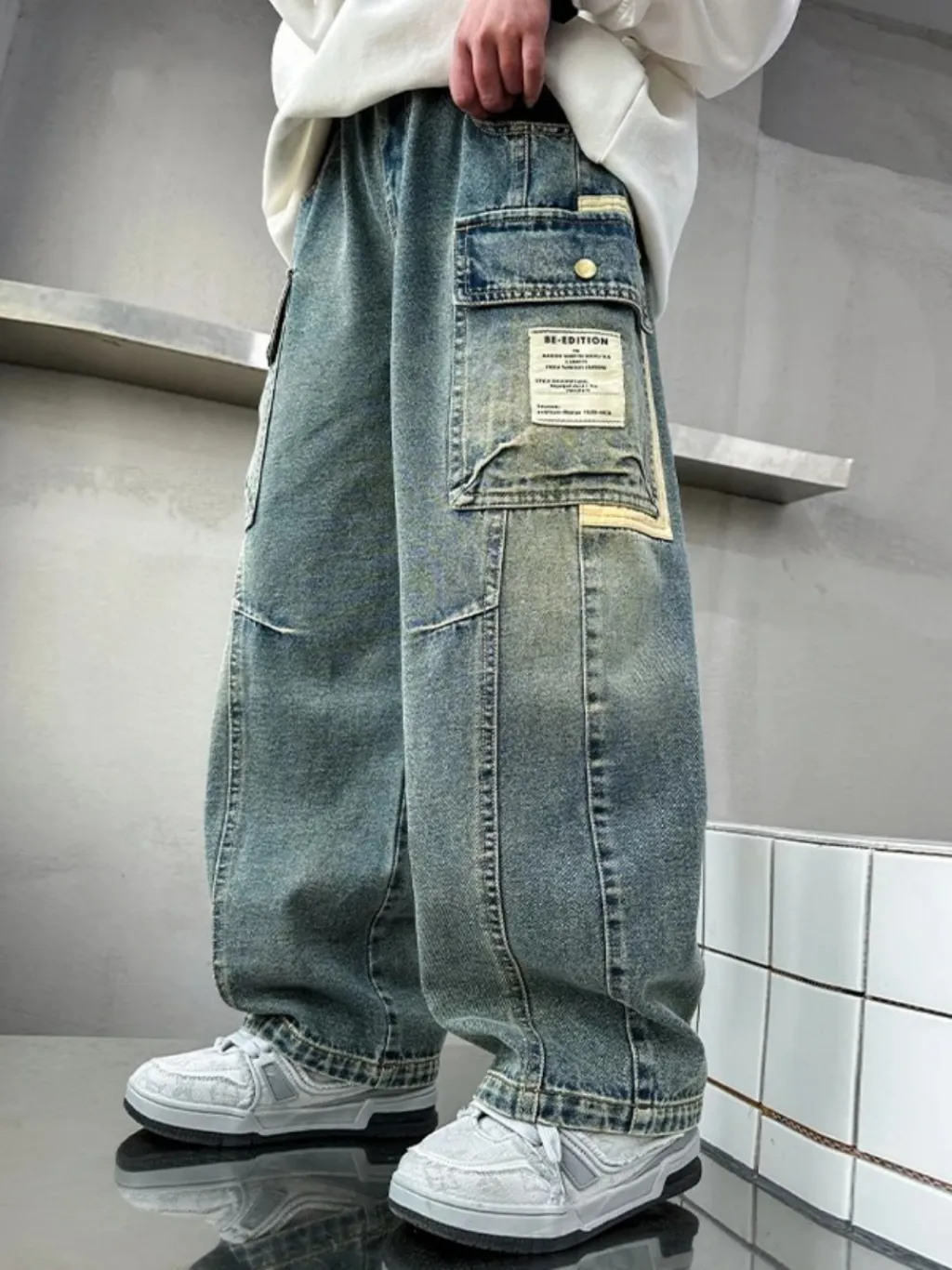 Boys' Washed Baggy Jeans with Cargo Pockets — endless ways to style it