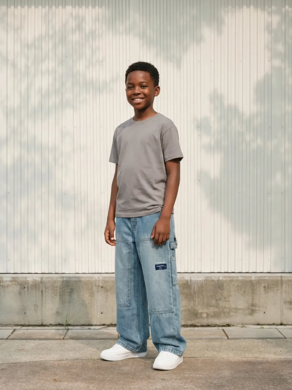 Boys' Washed Blue Baggy Jeans