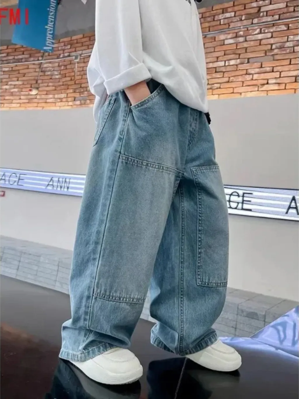 Boys' Washed Blue Baggy Jeans — quality denim, made to last