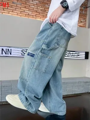 Boys' Washed Blue Baggy Jeans — view 5