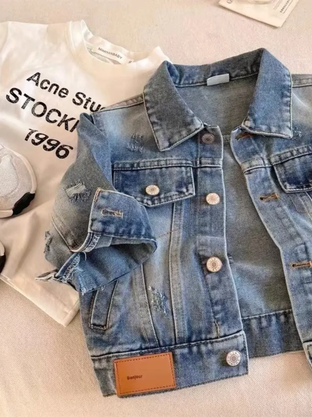 Boys' Washed Denim Jacket with Distressed Effect — a pair designed to be worn everywhere