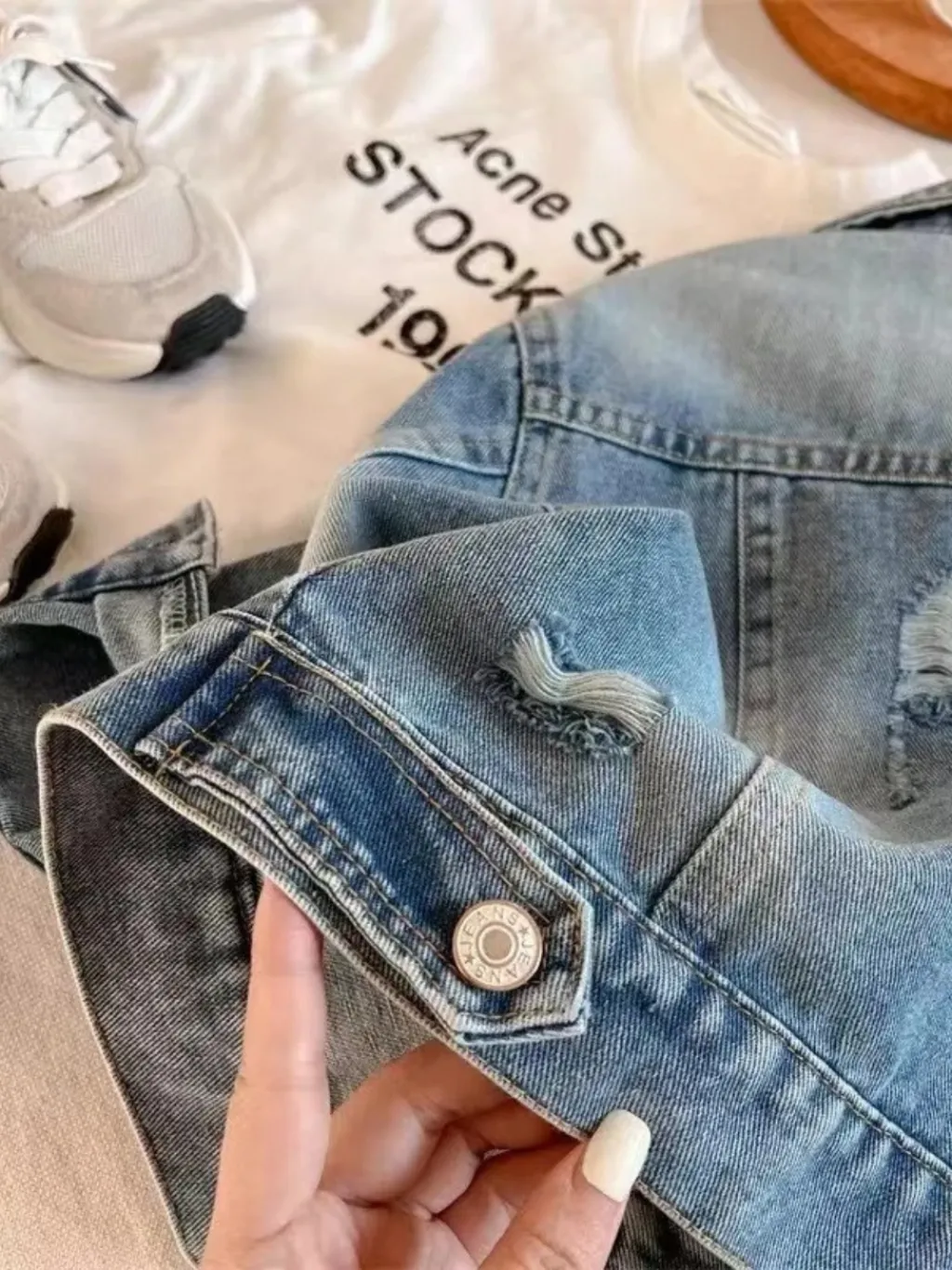 Boys' Washed Denim Jacket with Distressed Effect — quality denim, made to last
