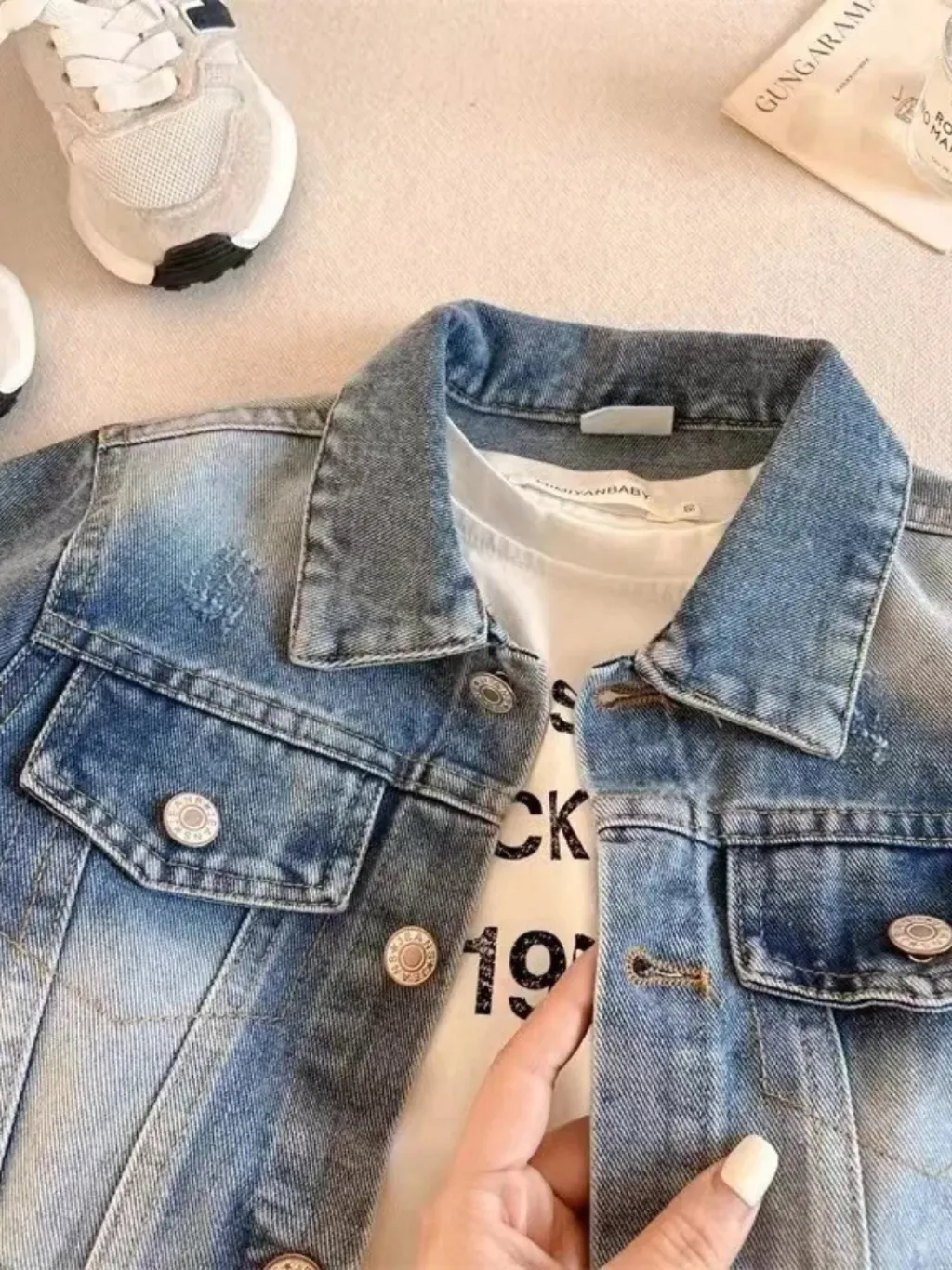 Boys' Washed Denim Jacket with Distressed Effect — endless ways to style it