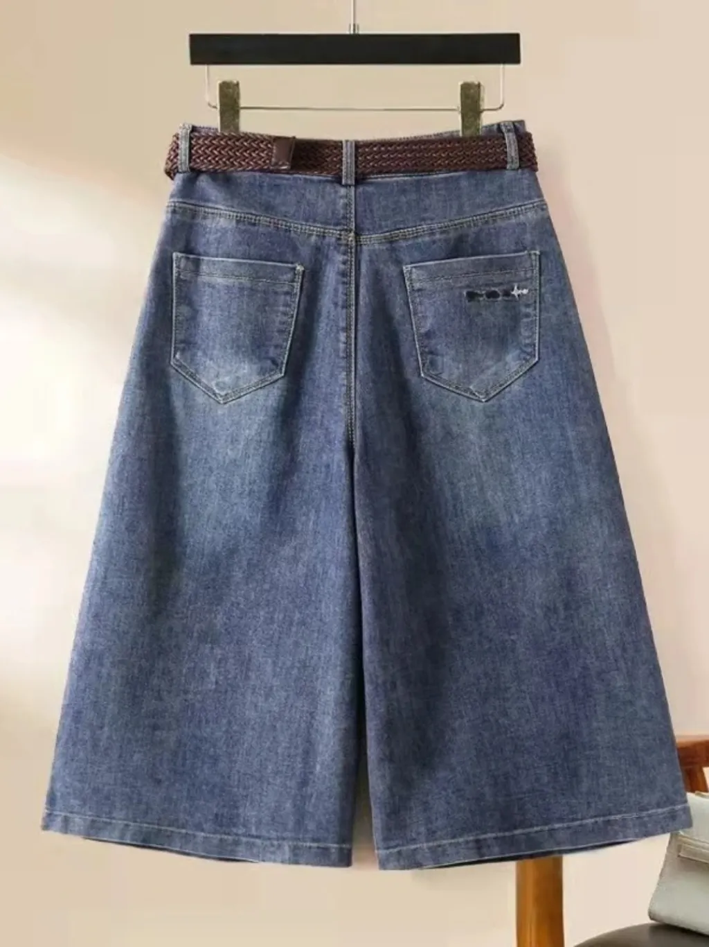 Dark Blue Washed Denim Skort — quality denim, made to last