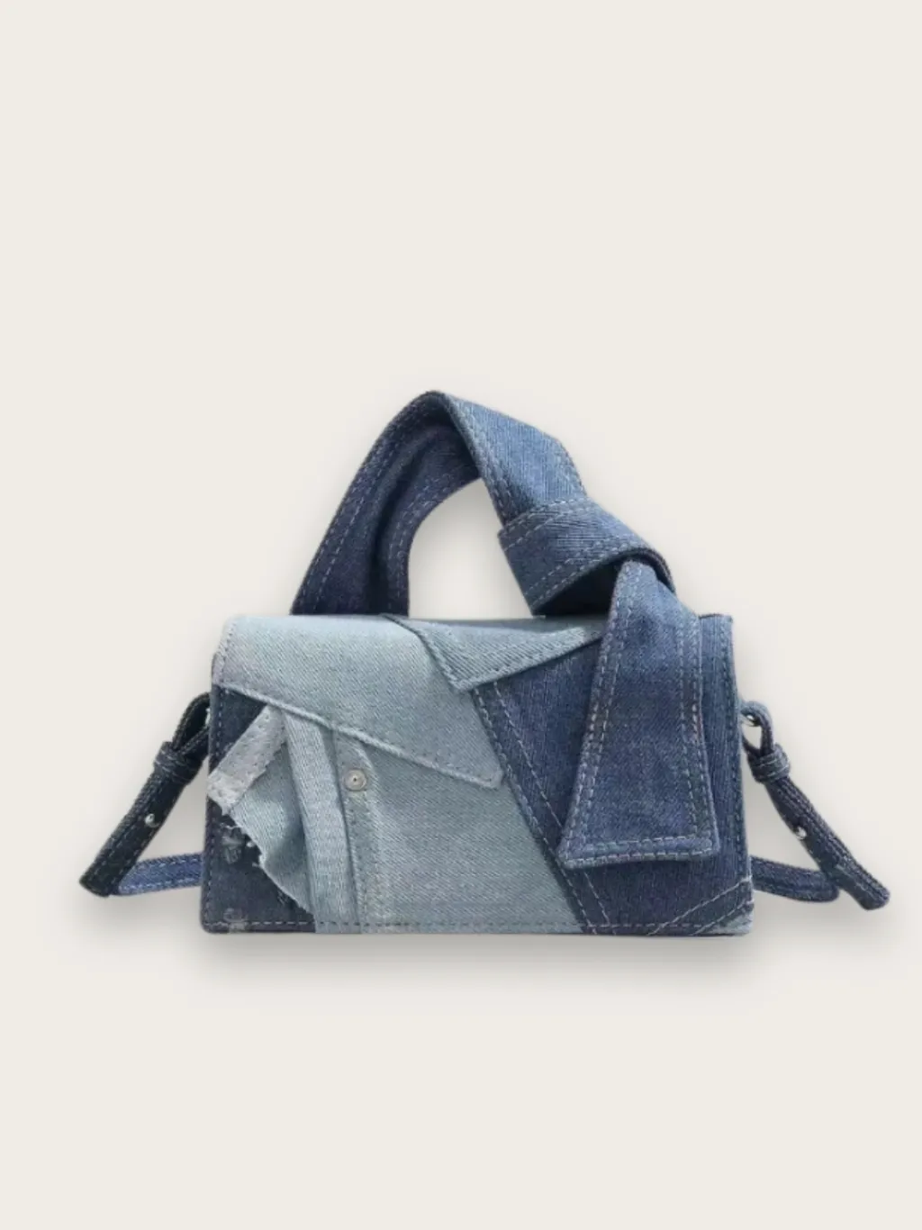 Elegant Two-Tone Denim Bag