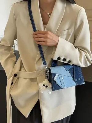 Elegant Two-Tone Denim Bag — view 2