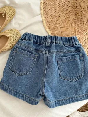 Girls' Denim Skort with Bow Embroidery — view 4