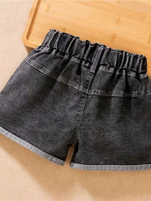 Girls' Denim Shorts with Daisy Embroidery — view 5