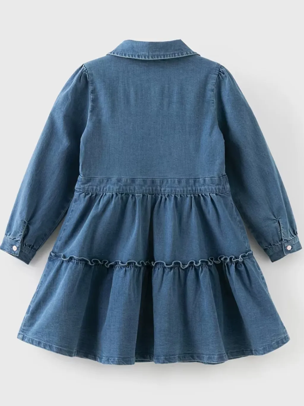 Girls' Daisy Denim Dress with Ruffles and Peter Pan Collar — endless ways to style it
