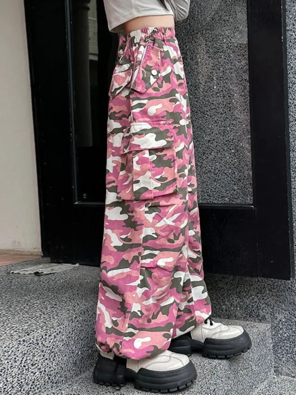 Girls' Pink Camo Cargo Jeans — quality denim, made to last