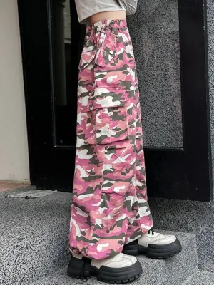 Girls' Pink Camo Cargo Jeans — view 3