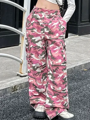 Girls' Pink Camo Cargo Jeans — view 4