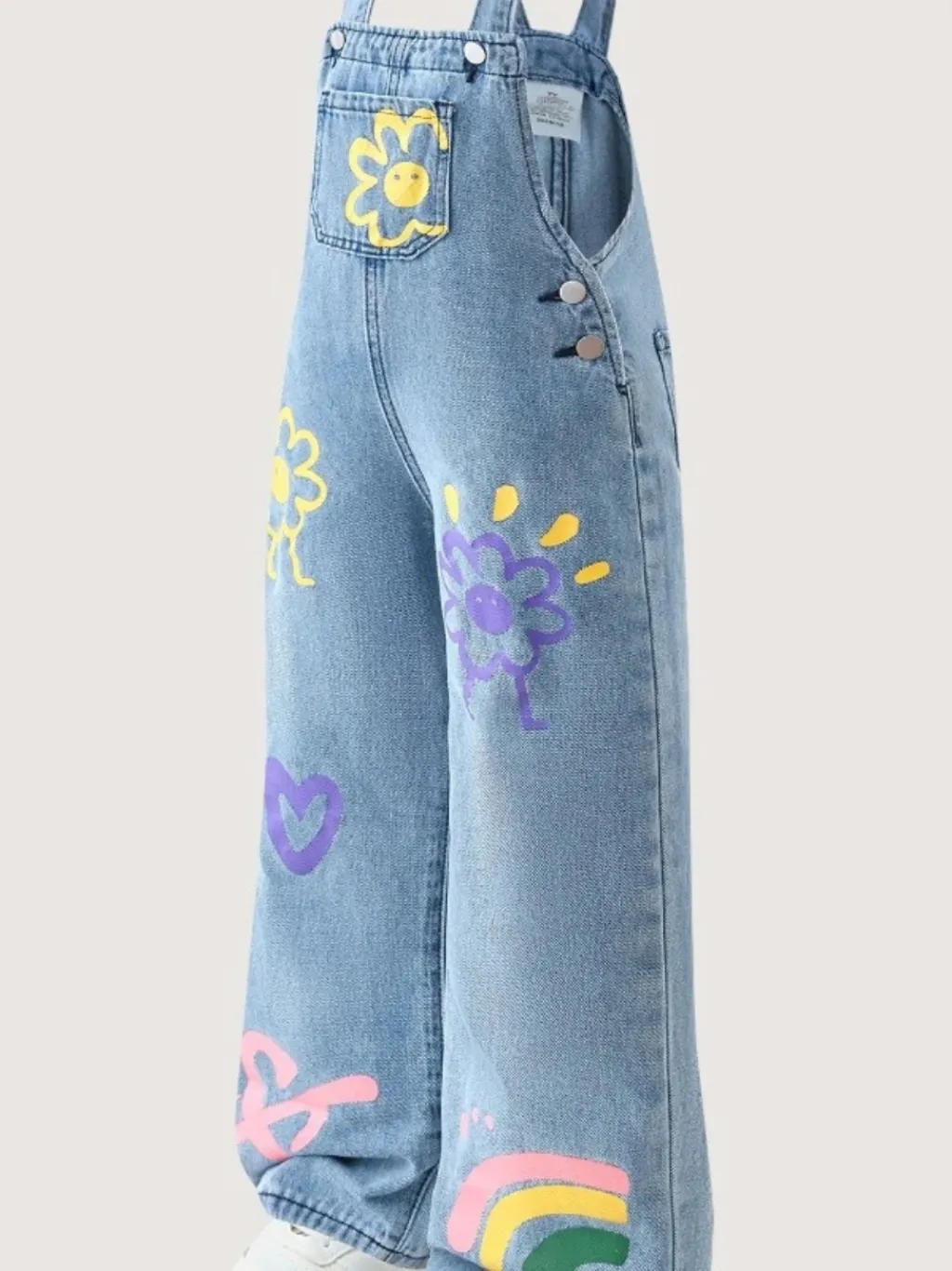 Girls' Denim Dungarees with Playful Motif — quality denim, made to last