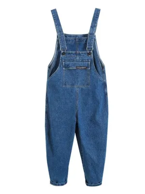 Girls' Raw Blue Denim Dungarees — view 5