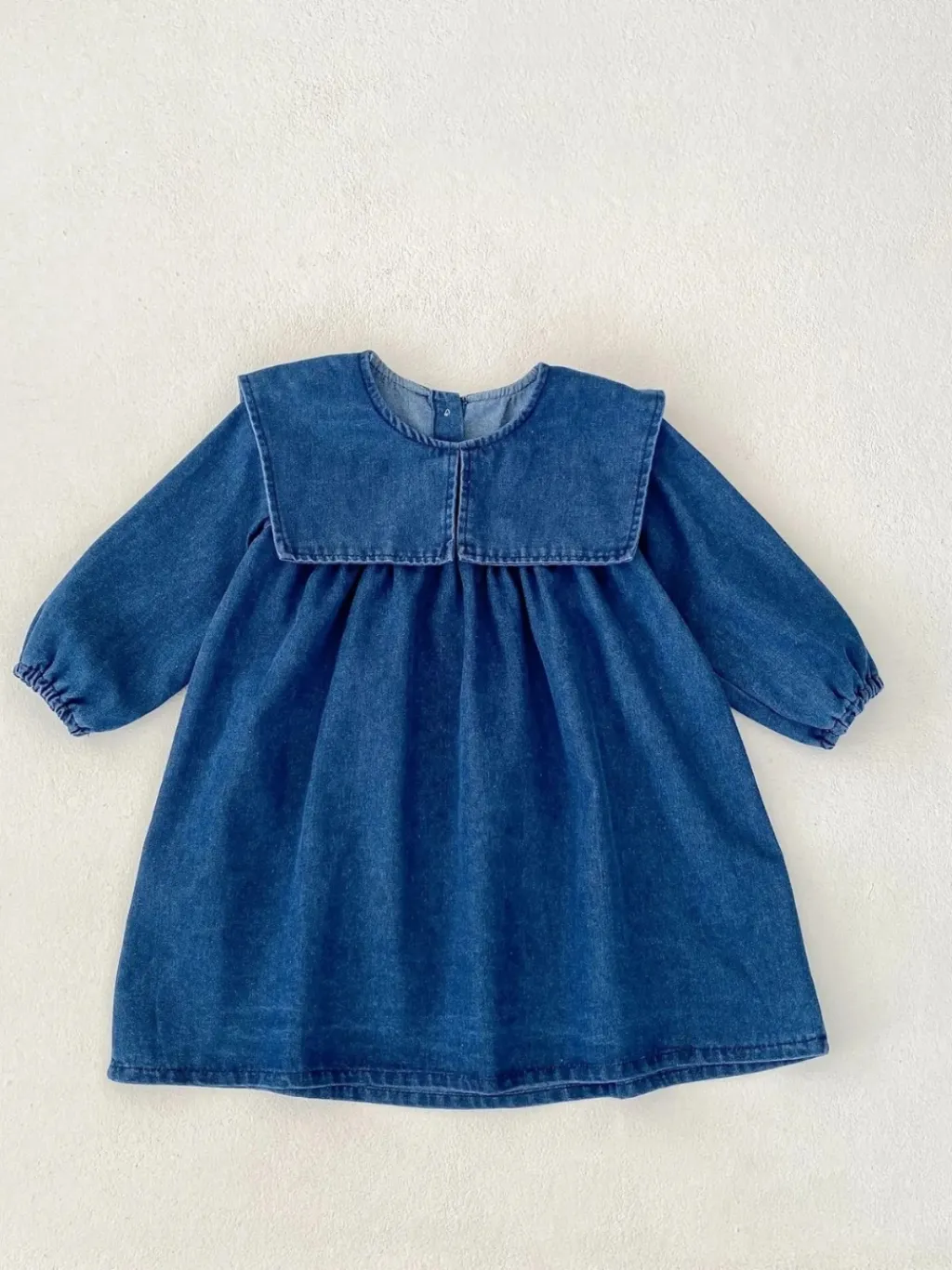 Girls' Denim Dress with Sailor Collar and Puff Sleeves — a pair designed to be worn everywhere