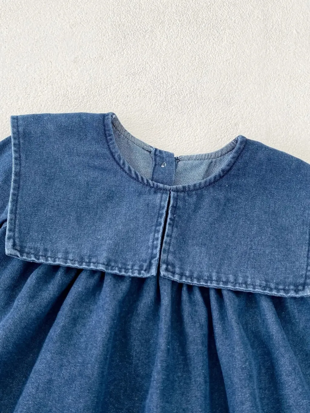 Girls' Denim Dress with Sailor Collar and Puff Sleeves — endless ways to style it