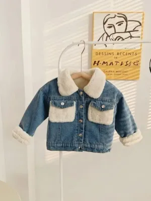 Girls' Denim Jacket with Cosy Sherpa Lining — view 2