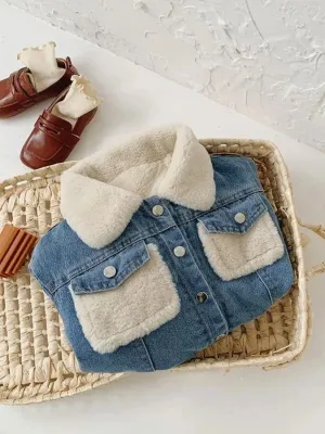 Girls' Denim Jacket with Cosy Sherpa Lining — view 5