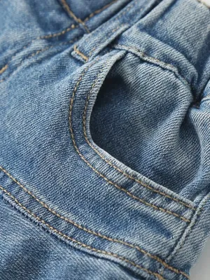 Girls' Short Denim Skirt with Ruffles — view 3