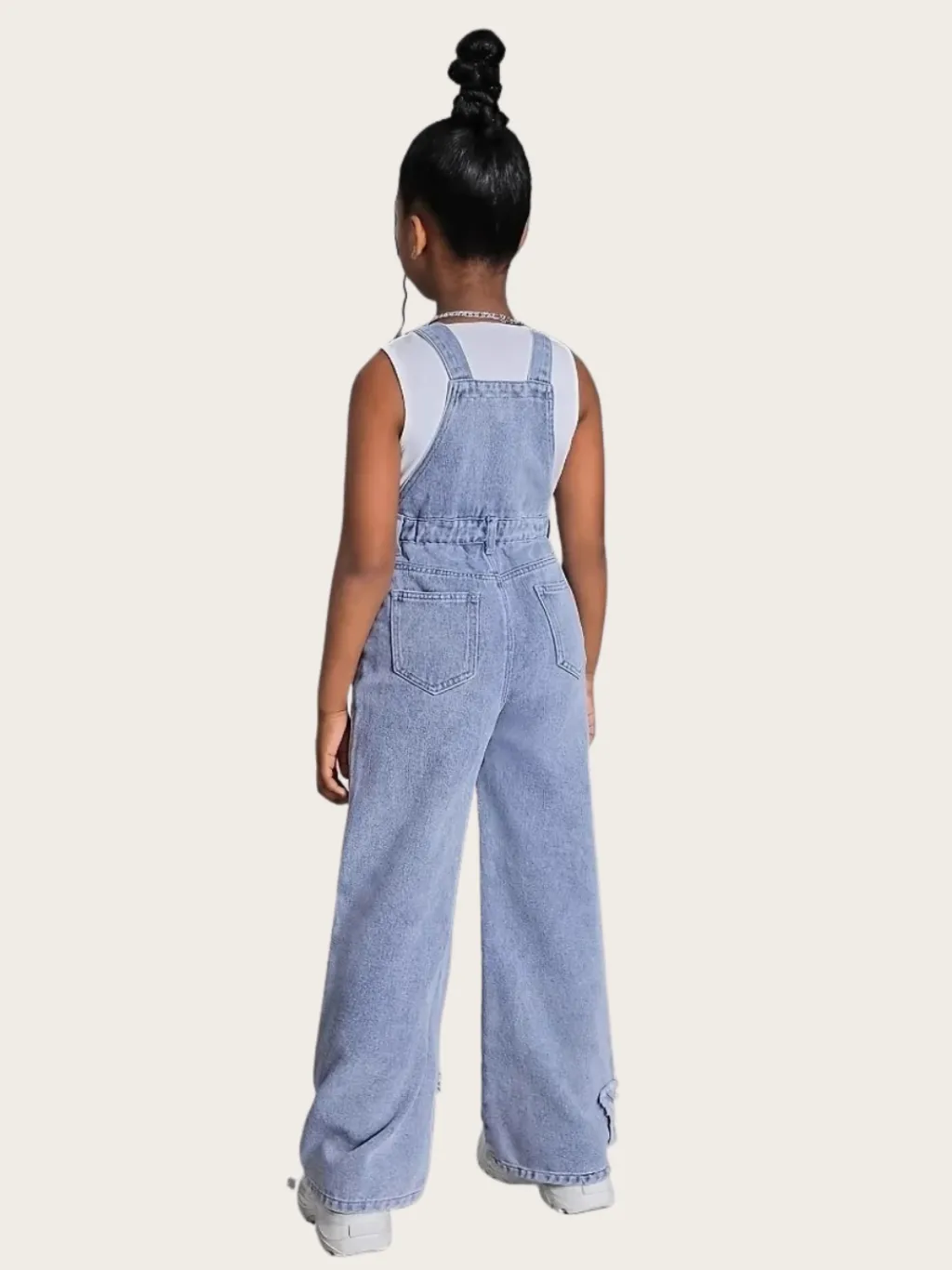Girls' Denim Dungarees with Star Patches — quality denim, made to last