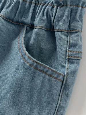 Girls' Straight-Leg Jeans with Floral Embroidery — view 4