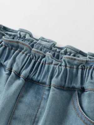 Girls' Straight-Leg Jeans with Floral Embroidery — view 5
