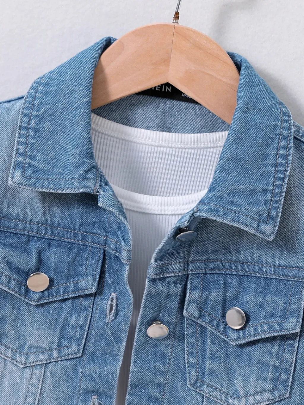 Girls' Washed Blue Denim Jacket with Ruffle Sleeves — endless ways to style it