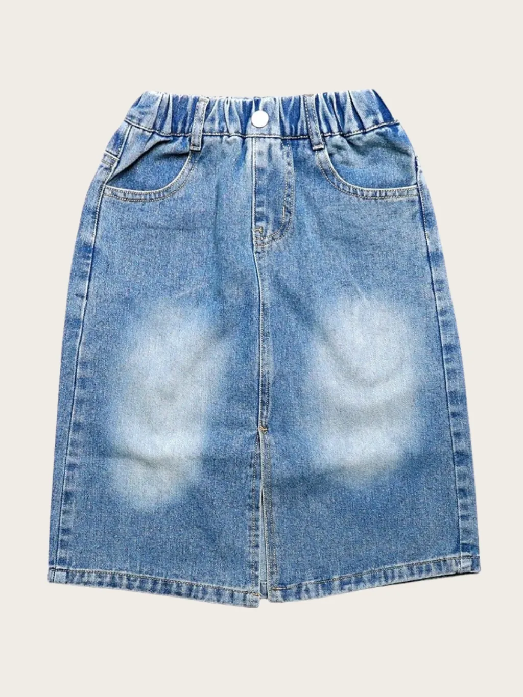Girls' Washed Denim Skirt with Elasticated Waist — a pair designed to be worn everywhere