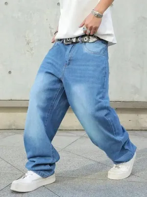 Heavy Hard-Wearing Blue Denim Skater Jeans — view 2