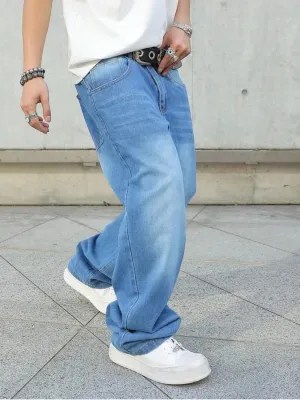 Heavy Hard-Wearing Blue Denim Skater Jeans — view 3