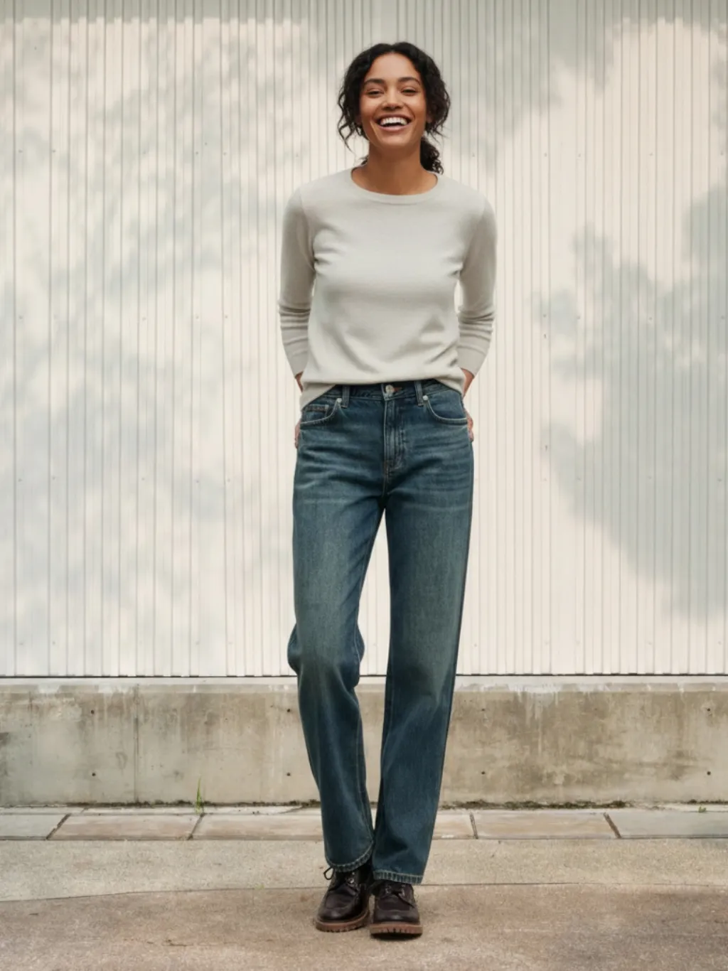 High-Waisted Vintage Washed Mom Jeans