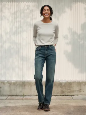 High-Waisted Vintage Washed Mom Jeans — view 1