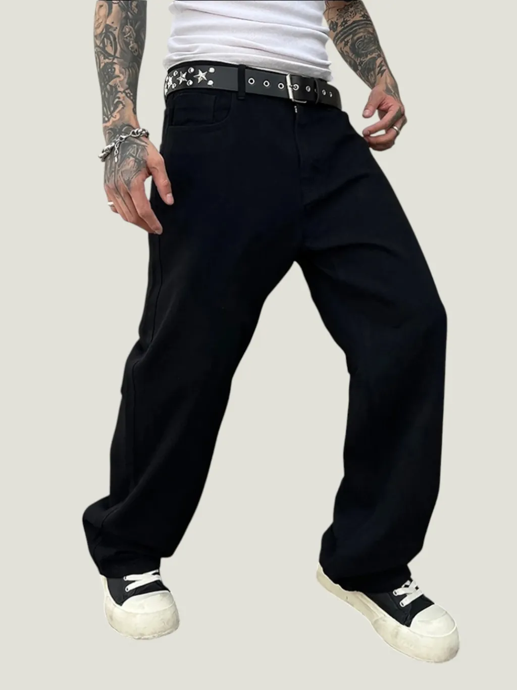 Intense Black Wide-Leg Skater Jeans — quality denim, made to last