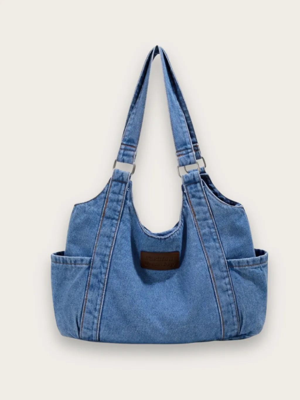 Large Denim Shoulder Shopper Bag