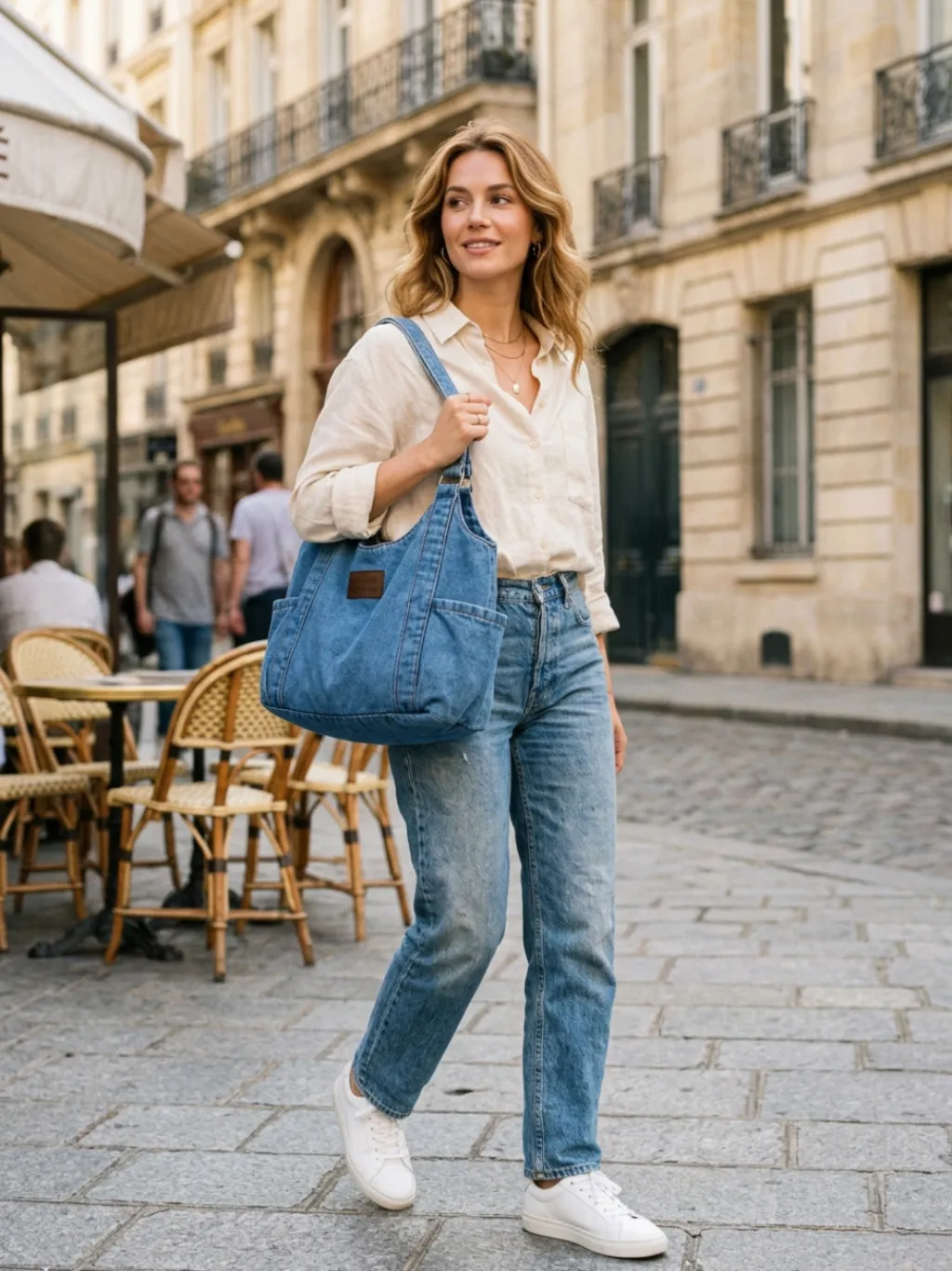 Large Denim Shoulder Shopper Bag — a pair designed to be worn everywhere