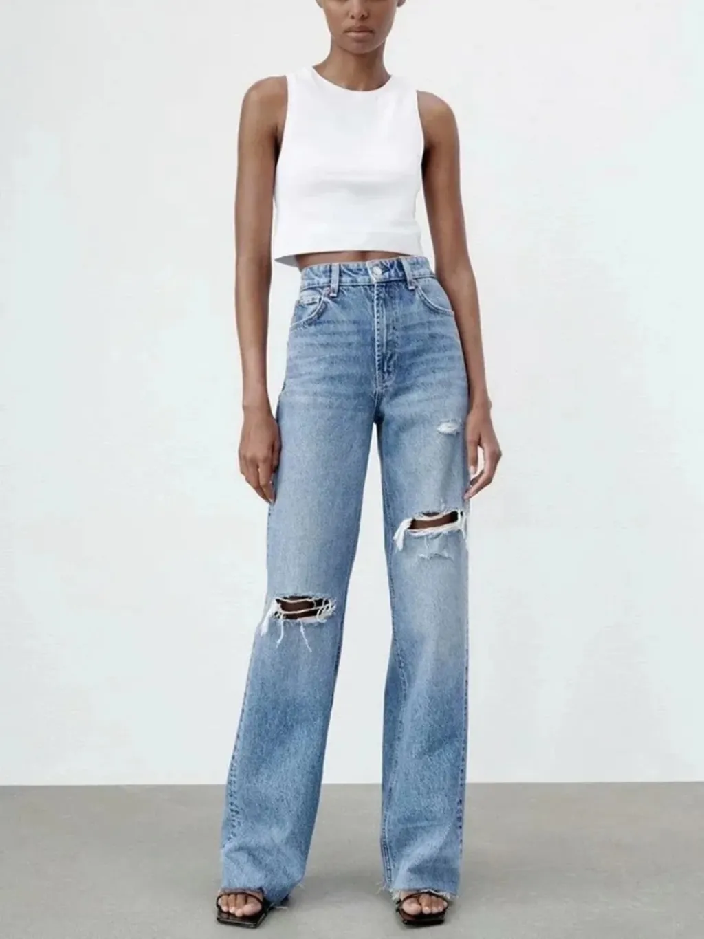 Light Blue High-Waisted Ripped Boyfriend Jeans — a pair designed to be worn everywhere