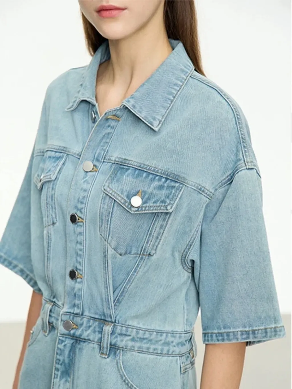 Light Blue Washed Denim Shirt Dress with Belt — a pair designed to be worn everywhere