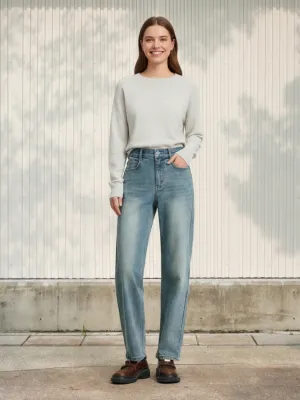 Light Blue Washed High-Waisted Mom Jeans — view 1